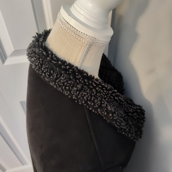 🖤 Vintage Y2K L.L. Bean Faux Fur Trim Oversized Winter Coat, Black, Large - Picture 7 of 13